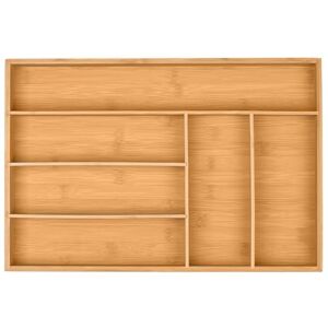 Relaxdays bestekbak, 6 vakken, bamboe, kleine bestek organizer, besteklade, keuken, HxBxD: 5 x 44,5 x 30 cm, naturel Relaxdays bestekbak, 6 vakken, bamboe, kleine bestek organizer, besteklade, keuken, HxBxD: 5 x 44,5 x 30 cm, naturel