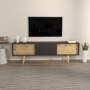 Hanah Home - Megan TV Meubel - Antraciet & Eiken - 160x34.5x45 cm - TV Meubels Hanah Home - Megan TV Meubel - Antraciet & Eiken - 160x34.5x45 cm - TV Meubels