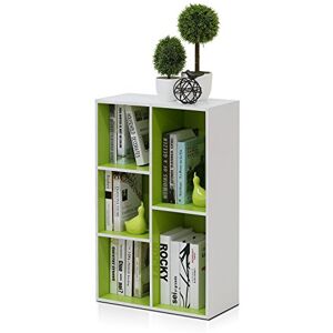 Furinno Wit/Groene Open Boekenkast - Plank Furinno Wit/Groene Open Boekenkast - Plank