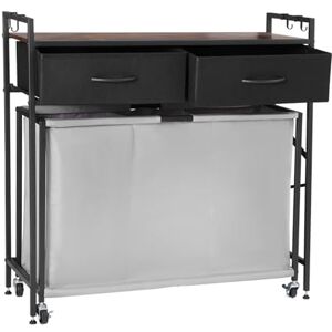 VEVOR Wasmand met 3 vakken, wasverzamelaar met wieltjes, wasmand, schuiftas, 2 laden, haken, vuile kleding voor wasgoed, badkamer, thuis VEVOR Wasmand met 3 vakken, wasverzamelaar met wieltjes, wasmand, schuiftas, 2 laden, haken, vuile kleding voor wasgoed, badkamer, thuis