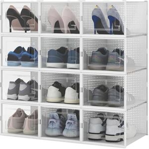 BAKAJI - Set 12 Stackable Shoe Boxes - Plastic - Opbergdoos BAKAJI - Set 12 Stackable Shoe Boxes - Plastic - Opbergdoos