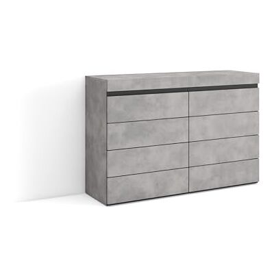 Skraut Home Ladekast, Commode Dressoir, 4 lades 114x75x35 cm Voor slaapkamer, kamer Met opbergruimte Moderne stijl Cement Skraut Home Ladekast, Commode Dressoir, 4 lades 114x75x35 cm Voor slaapkamer, kamer Met opbergruimte Moderne stijl Cement