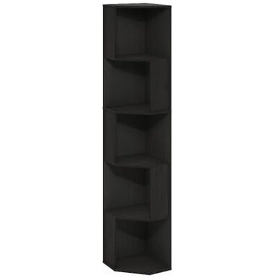 Furinno ECON Hoekplank, hoekboekenkast met 5 niveaus, opbergrek, tentoonstellingsrek, boekenkast, voor organisatie en opslag in de woonkamer, kantoor, espresso Furinno ECON Hoekplank, hoekboekenkast met 5 niveaus, opbergrek, tentoonstellingsrek, boekenkast, voor organisatie en opslag in de woonkamer, kantoor, espresso
