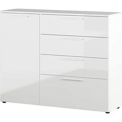 GERMANIA DIE MÖBELMACHER Germania Ladekast 3554-84 GW-Sunnyvale, voor- en bovenpaneel hoogglans, wit, 135x107x40 cm GERMANIA DIE MÖBELMACHER Germania Ladekast 3554-84 GW-Sunnyvale, voor- en bovenpaneel hoogglans, wit, 135x107x40 cm