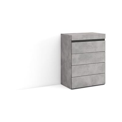 Skraut Home Ladekast, Commode Dressoir, 4 lades 57x75x35 cm Voor slaapkamer, kamer Met opbergruimte Moderne stijl Cement Skraut Home Ladekast, Commode Dressoir, 4 lades 57x75x35 cm Voor slaapkamer, kamer Met opbergruimte Moderne stijl Cement