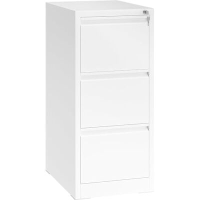 YITAHOME Dossierkast met 3 afsluitbare laden, kantelbestendige rollende archiefkast met wielen voor kantoor thuis, onder-bureau, wit, 62 x 46 x 103 cm YITAHOME Dossierkast met 3 afsluitbare laden, kantelbestendige rollende archiefkast met wielen voor kantoor thuis, onder-bureau, wit, 62 x 46 x 103 cm