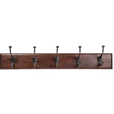 Wandkapstok van donker hout - 76x13x22 cm - Eenvoudig & Functioneel Wandkapstok van donker hout - 76x13x22 cm - Eenvoudig & Functioneel