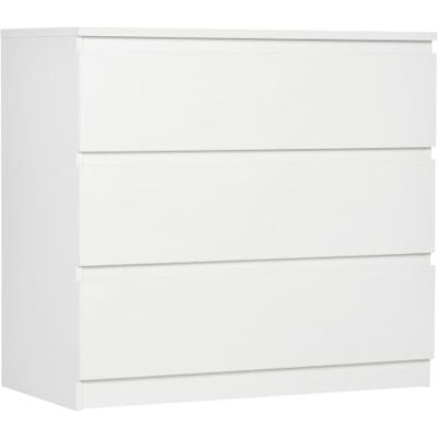 HOMCOM Ladekast 3 laden organizer 80 x 39 x 73 cm wit Opbergmeubel, voor slaapkamer, woonkamer HOMCOM Ladekast 3 laden organizer 80 x 39 x 73 cm wit Opbergmeubel, voor slaapkamer, woonkamer
