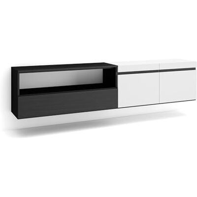SKRAUT HOME - TV-meubel - Zwart-wit - 200x45x35 cm - TV-meubel SKRAUT HOME - TV-meubel - Zwart-wit - 200x45x35 cm - TV-meubel