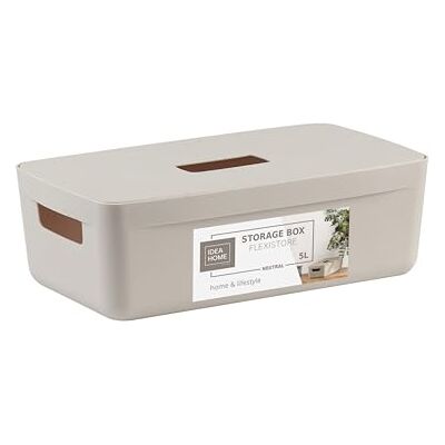 IDEA HOME Opbergdoos, kunststof, organizer, box, manden, opbergdoos, kunststof box voor badkamer, rek met deksel, 5 l IDEA HOME Opbergdoos, kunststof, organizer, box, manden, opbergdoos, kunststof box voor badkamer, rek met deksel, 5 l
