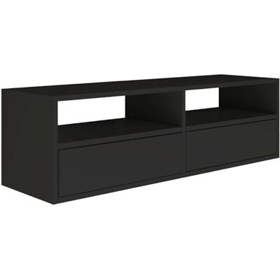 SELSEY TV Lowboard zwart kleur moderne tv-commode 100 x 30 x 30 cm (b x d x h) tv-onderkast voor woonkamer, kast met kleppen, push-to-open lowboard, hangende tv-kast, wandmontage SELSEY TV Lowboard zwart kleur moderne tv-commode 100 x 30 x 30 cm (b x d x h) tv-onderkast voor woonkamer, kast met kleppen, push-to-open lowboard, hangende tv-kast, wandmontage
