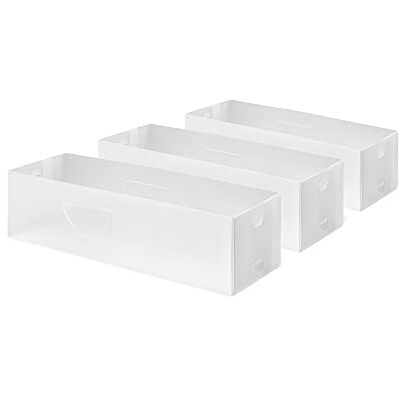 Compactor Optimo Set 3 Organizers, Medium, 30 x 10,5 x 8 cm, kunststof, wit doorschijnend Compactor Optimo Set 3 Organizers, Medium, 30 x 10,5 x 8 cm, kunststof, wit doorschijnend