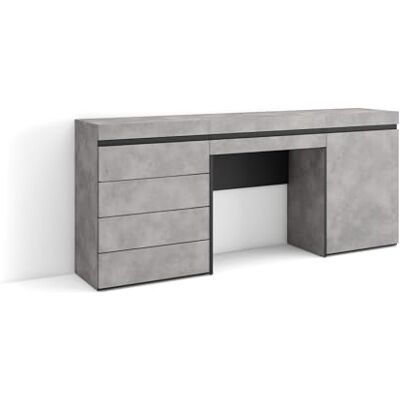 Skraut Home Kaptafel, Make-uptafel Toilettafel Met Opbergruimte 177x75x35 cm Met lade Ladekast, Commode Moderne stijl Cement Skraut Home Kaptafel, Make-uptafel Toilettafel Met Opbergruimte 177x75x35 cm Met lade Ladekast, Commode Moderne stijl Cement