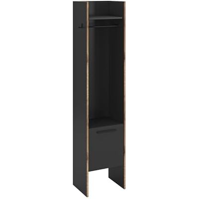 xonox.home Garderobekast Bueno ca. 42 x 189 x 37 cm in corpus/front basalt melamine en Abs. Nox Oak Nb. Garderobe gangkast halmeubelkast modern en praktisch xonox.home Garderobekast Bueno ca. 42 x 189 x 37 cm in corpus/front basalt melamine en Abs. Nox Oak Nb. Garderobe gangkast halmeubelkast modern en praktisch