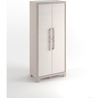 Keter Gulliver kunststof kast, hoog, beige, 80 x 44 x 182 cm, incl. 4 legplanken met elk 30 kg draagvermogen (TÜV-gecertificeerd), geschikt voor binnen en buiten, UV- en waterbestendig (IPX3) Keter Gulliver kunststof kast, hoog, beige, 80 x 44 x 182 cm, incl. 4 legplanken met elk 30 kg draagvermogen (TÜV-gecertificeerd), geschikt voor binnen en buiten, UV- en waterbestendig (IPX3)
