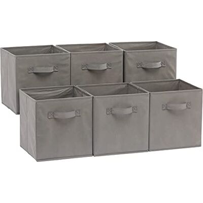 Amazon Basics Grijze Opbergdoos - 26,6x26,6x27,9 cm Amazon Basics Grijze Opbergdoos - 26,6x26,6x27,9 cm