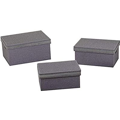 Vacchetti Giuseppe Vacchetti 1219220000 Opbergdoos, stof, zilvergrijs, medium, 3 stuks Vacchetti Giuseppe Vacchetti 1219220000 Opbergdoos, stof, zilvergrijs, medium, 3 stuks