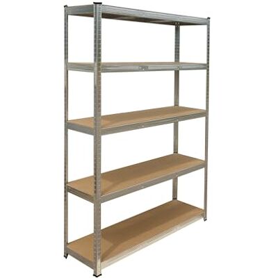 Relaxdays zware stelling, 5 niveaus, staal, zilver, 200 x 120 x 40 cm, tot 875 kg geschikt voor kelder en garage Relaxdays zware stelling, 5 niveaus, staal, zilver, 200 x 120 x 40 cm, tot 875 kg geschikt voor kelder en garage