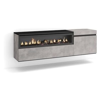 TV-meubel SKRAUT HOME - 150x45x35cm - Elektrische Haard - Wandmontage TV-meubel SKRAUT HOME - 150x45x35cm - Elektrische Haard - Wandmontage