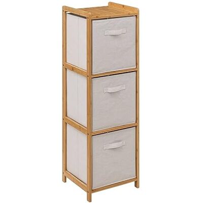 5 five simply smart 5five Tidy Box rek met 3 manden van bamboe, bruin 5 five simply smart 5five Tidy Box rek met 3 manden van bamboe, bruin