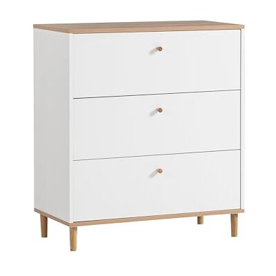 SCHILDMEYER - Hilda - mat wit eiken - 3-drawer - Dressoir SCHILDMEYER - Hilda - mat wit eiken - 3-drawer - Dressoir
