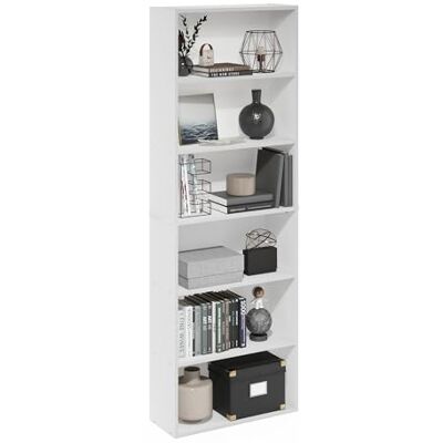 Furinno Jaya Simply Home Vrijstaande 6-Laags Open Opbergboekenkast - Boekenkast Furinno Jaya Simply Home Vrijstaande 6-Laags Open Opbergboekenkast - Boekenkast