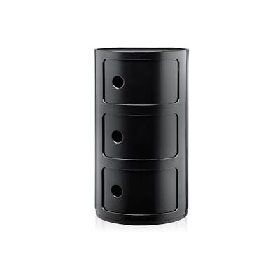 Kartell Componibili, Container met 3 elementen, zwart, ronde basis Kartell Componibili, Container met 3 elementen, zwart, ronde basis