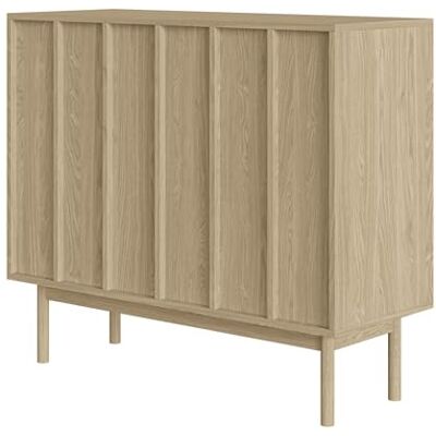 SELSEY Commode opbergkast 2 deuren 100 cm kast ladekast Push to Open houten poten Eiken geolied Neksto SELSEY Commode opbergkast 2 deuren 100 cm kast ladekast Push to Open houten poten Eiken geolied Neksto