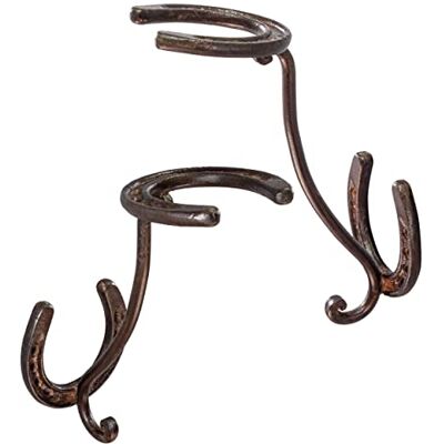 A.J. Boone Cowboy Hoedenrek Set van 2 decoratieve wandgemonteerde houders zware ijzeren hanger en organizer doe-het-zelf kit voor hoeden, jassen en sleutels rustieke westerse hoefijzerhaken voor opslag en A.J. Boone Cowboy Hoedenrek Set van 2 decoratieve wandgemonteerde houders zware ijzeren hanger en organizer doe-het-zelf kit voor hoeden, jassen en sleutels rustieke westerse hoefijzerhaken voor opslag en