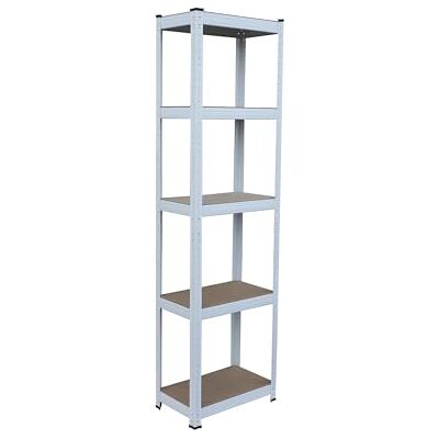 Relaxdays zware stelling 180x50x30 cm, 875 kg, 5 planken, kelder/garage, steekmontage, wit/bruin Relaxdays zware stelling 180x50x30 cm, 875 kg, 5 planken, kelder/garage, steekmontage, wit/bruin