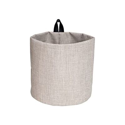 Bigso Box of Sweden Opslag van hangende mand Ronde muur opbergdoos met lus en linnen look Opknoping Opslag van polyester en karton Beige Bigso Box of Sweden Opslag van hangende mand Ronde muur opbergdoos met lus en linnen look Opknoping Opslag van polyester en karton Beige