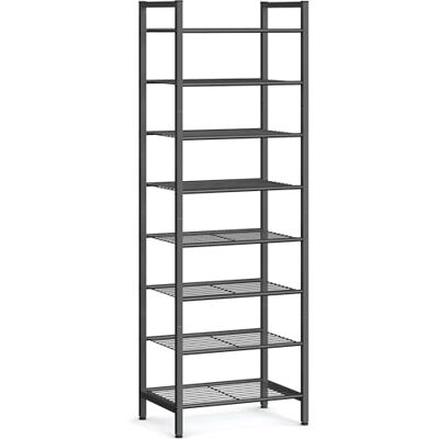 SONGMICS schoenenrek, smal metalen rek met 8 niveaus, voor 16-24 paar Ruimtebesparend, veel opbergruimte, 44,6 x 30,5 x 128,5 cm, zwart, DARREN Collectie LMR028B01 SONGMICS schoenenrek, smal metalen rek met 8 niveaus, voor 16-24 paar Ruimtebesparend, veel opbergruimte, 44,6 x 30,5 x 128,5 cm, zwart, DARREN Collectie LMR028B01