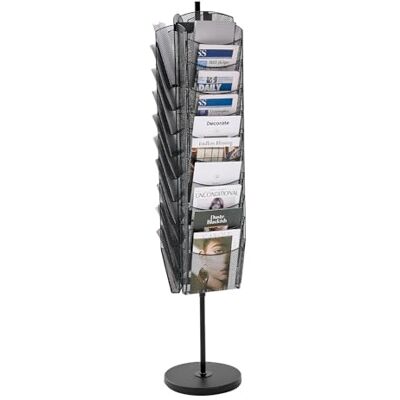 VEVOR Roterende brochure display rek, 30 zakken mesh tijdschrift literatuur display stand, draagbare vloer staande tijdschriftenrek, metalen krant catalogus houders voor winkel tentoonstellingen VEVOR Roterende brochure display rek, 30 zakken mesh tijdschrift literatuur display stand, draagbare vloer staande tijdschriftenrek, metalen krant catalogus houders voor winkel tentoonstellingen