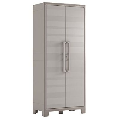 Keter Gulliver Utility Kunststof kast/bezemkast, beige, 80 x 44 x 182 cm, incl. inlegplanken, geschikt voor binnen en buiten, UV- en waterbestendig (IPX3) Keter Gulliver Utility Kunststof kast/bezemkast, beige, 80 x 44 x 182 cm, incl. inlegplanken, geschikt voor binnen en buiten, UV- en waterbestendig (IPX3)