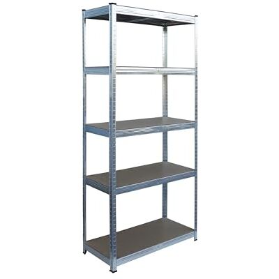 Relaxdays stevig opslagrek met 5 niveaus, 875 kg, HBD: 150 x 75 x 30 cm, zilver, staal, kelder & garage Relaxdays stevig opslagrek met 5 niveaus, 875 kg, HBD: 150 x 75 x 30 cm, zilver, staal, kelder & garage