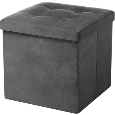 Oak & Tea Opvouwbare Ottomaanse opbergstoel, opvouwbare voetkruk met opslag, schoenwissel kruk, opbergdozen met deksel, kinderspeelgoeddoos, voor slaapkamer woonkamer, donkergrijs 38x38x38cm Oak & Tea Opvouwbare Ottomaanse opbergstoel, opvouwbare voetkruk met opslag, schoenwissel kruk, opbergdozen met deksel, kinderspeelgoeddoos, voor slaapkamer woonkamer, donkergrijs 38x38x38cm