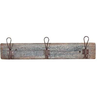 Wandkapstok in donker hout - Handgemaakt, Natuurlijke vernis, 3 haken Wandkapstok in donker hout - Handgemaakt, Natuurlijke vernis, 3 haken