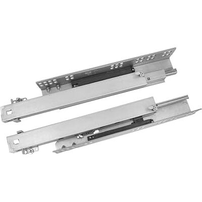 Amig Set van 2 Mod.45 verzinkte stalen ladegeleiders voor meubellades, commodes of kledingkasten, volledig uitschuifbaar, zelfsluitend en push-to-open, draagvermogen: 25 kg/paar Amig Set van 2 Mod.45 verzinkte stalen ladegeleiders voor meubellades, commodes of kledingkasten, volledig uitschuifbaar, zelfsluitend en push-to-open, draagvermogen: 25 kg/paar
