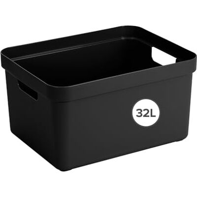 SUNWARE perfectly organised Sunware Sigma Home Opbergbox 32L Zwart – 44,5 x 34,5 x 24,3 cm – Kunststof Opbergdoos – Stapelbaar – Met Handgrepen SUNWARE perfectly organised Sunware Sigma Home Opbergbox 32L Zwart – 44,5 x 34,5 x 24,3 cm – Kunststof Opbergdoos – Stapelbaar – Met Handgrepen