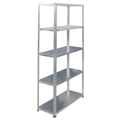 Relaxdays Stalen Opslagrek, 5 niveaus, 200 kg, Zilver, 150x75x30 cm, voor kelder, garage & werkplaats Relaxdays Stalen Opslagrek, 5 niveaus, 200 kg, Zilver, 150x75x30 cm, voor kelder, garage & werkplaats