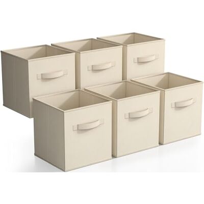 Sorbus Opvouwbare opbergkubussen, 6 stoffen manden voor het ordenen van voorraadkast, kast, plank, kinderkamer, speelkamer, nis, 28 cm, opvouwbare kastorganizers en opbergbakken met dubbele handgreep, Sorbus Opvouwbare opbergkubussen, 6 stoffen manden voor het ordenen van voorraadkast, kast, plank, kinderkamer, speelkamer, nis, 28 cm, opvouwbare kastorganizers en opbergbakken met dubbele handgreep,