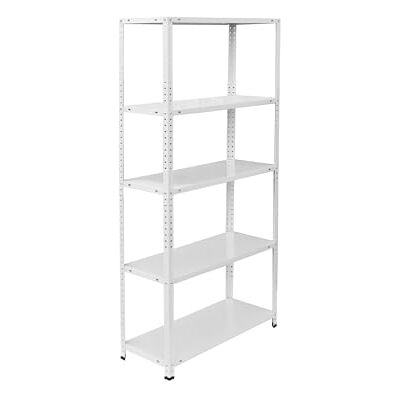 Relaxdays staal opslagrek, 5 planken, 150x75x30 cm, 200 kg, wit, kelder/garage/werkplaats Relaxdays staal opslagrek, 5 planken, 150x75x30 cm, 200 kg, wit, kelder/garage/werkplaats