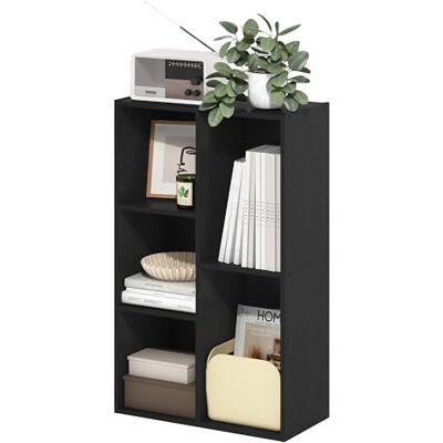 Furinno - Luder 5-Cube Reversible Open Shelf - Blackwood - Plank Furinno - Luder 5-Cube Reversible Open Shelf - Blackwood - Plank