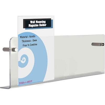 TUKA-i-AKUT 80 cm wandplanken van acryl, extra sterk, wandhouder voor tijdschriften, kranten, brochures, boeken, tijdschriftenhouder, brochurehouder, wandbrochures, transparant, TKD8256-80 cm-1 TUKA-i-AKUT 80 cm wandplanken van acryl, extra sterk, wandhouder voor tijdschriften, kranten, brochures, boeken, tijdschriftenhouder, brochurehouder, wandbrochures, transparant, TKD8256-80 cm-1