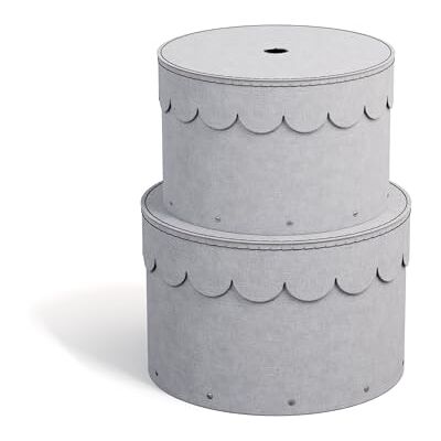 Bigso Box of Sweden WILMA Set Van 2 Ronde Opbergdozen Met Deksel Opbergdoos Met Deksel Voor Kleding, Speelgoed enz. Decoratieve Ronde Doos Van Vezelplaat en Papier Lichtgrijs Bigso Box of Sweden WILMA Set Van 2 Ronde Opbergdozen Met Deksel Opbergdoos Met Deksel Voor Kleding, Speelgoed enz. Decoratieve Ronde Doos Van Vezelplaat en Papier Lichtgrijs