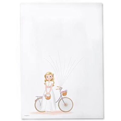 Mopec Communie meisje mand bloemen 29,5 x 42 cm Mopec Communie meisje mand bloemen 29,5 x 42 cm