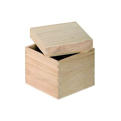 Artemio VIBB19 Cube Box om te decoreren, hout, beige, 12 x 12 x 12 cm Artemio VIBB19 Cube Box om te decoreren, hout, beige, 12 x 12 x 12 cm