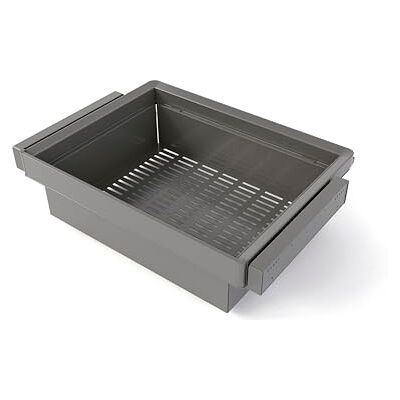 Emuca Kit bestaande uit metalen Quartz lade en verstelbaar frame voor kasten, Soft close en volledige uittrekgidsen, 70 cm module, titanium afwerking Emuca Kit bestaande uit metalen Quartz lade en verstelbaar frame voor kasten, Soft close en volledige uittrekgidsen, 70 cm module, titanium afwerking