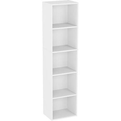 Vida Designs Oxford 5-laags kubusboekenkast, witte houten rekken, display, opslageenheid, kantoor, woonkamermeubilair Vida Designs Oxford 5-laags kubusboekenkast, witte houten rekken, display, opslageenheid, kantoor, woonkamermeubilair