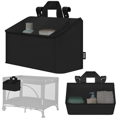 Lionelo Sidepocket Compact Baby Organizer 43x15x23 cm, 3-Vaks Opbergzak Met Ritssluiting & Handvat – Draagbare Bedtas voor Babybed Box of Commode – Ophangbaar met Haken of Klittenband Lionelo Sidepocket Compact Baby Organizer 43x15x23 cm, 3-Vaks Opbergzak Met Ritssluiting & Handvat – Draagbare Bedtas voor Babybed Box of Commode – Ophangbaar met Haken of Klittenband